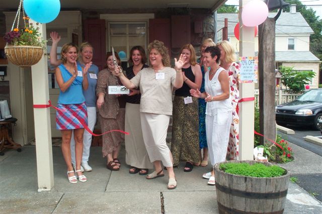 Cutting the ribbon